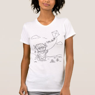 Färbe‑Dein‑Eigenes Highland-Kuh-Damen-T-Shirt T-Shirt