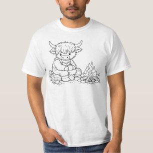 Färbe-Dein-Eigenes-Hochlandkuh-T-Shirt für Männer T-Shirt