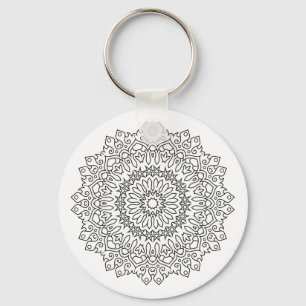 Färbe Dein eigenes MANDALA - DIY Malbuch 4 Schlüsselanhänger