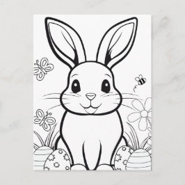 Farbe dein eigenes! Osterhase Postkarte