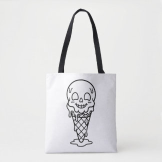Färbe deinen eigenen Totenkopf-Eiscreme-Sommerween Tasche