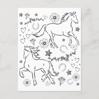 Farbe der Doodle Postkarte