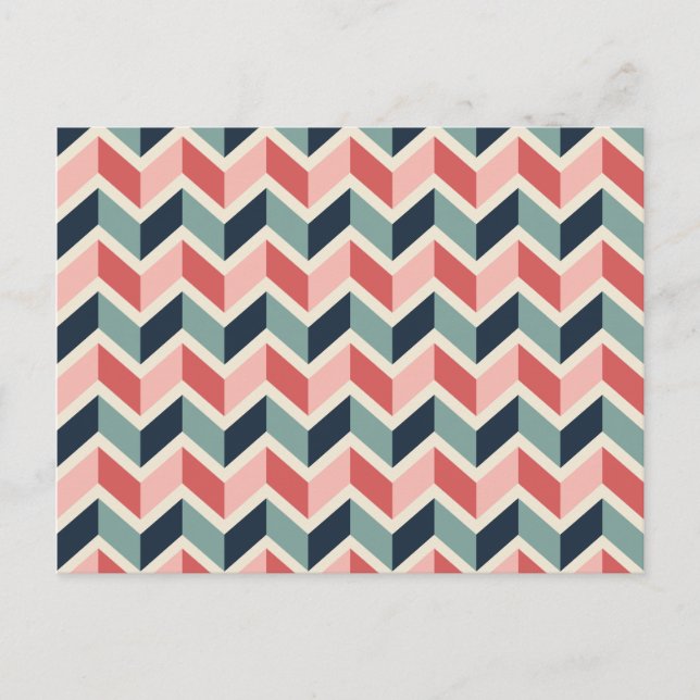 Farbe der geometrischen Muster der roten grünen Zi Postkarte (Vorderseite)