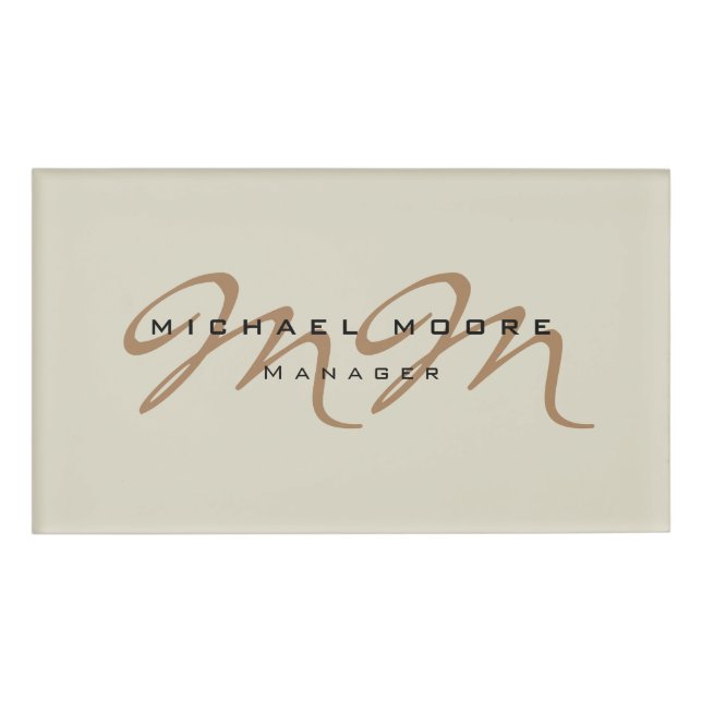 Farbe der Kalligraphie Monogramm Pastell Namenschild (Vorderseite)