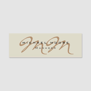 Farbe der Kalligraphie Monogramm Pastell Namensschild