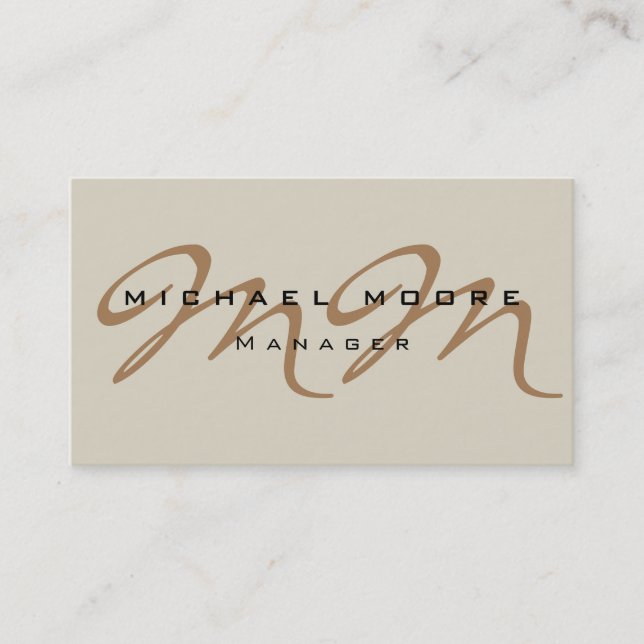 Farbe der Kalligraphie Monogramm Pastell Visitenkarte (Vorderseite)