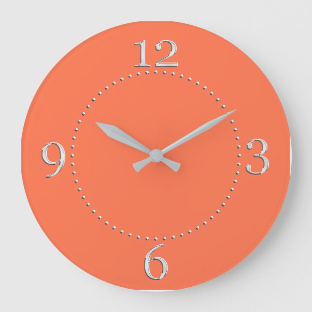 Farbe der Lachskoralle auf einem Große Wanduhr (Vorderseite)
