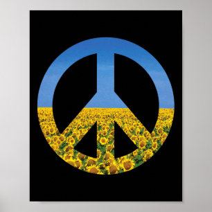 Farbe der ukrainischen Flagge Blaue Himmel Sonnenb Poster