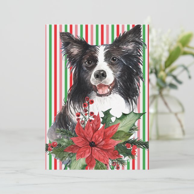Farbe der Wasserfarbe mit Poinsettia-Karte (Stehend Vorderseite)