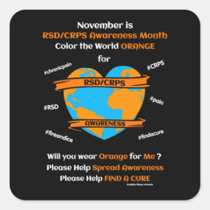 Farbe der Welt Orange...RSD/CRPS Quadratischer Aufkleber