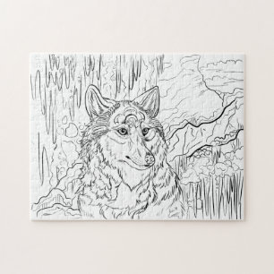 Farbe der Wolf Höhle Kunst