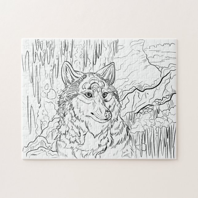 Farbe der Wolf Höhle Kunst (Horizontal)