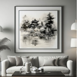 Farbe des asiatischen Hauses Fotodruck