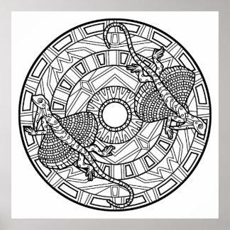 Farbe des eigenen Eidechsenplakats Mandala Poster
