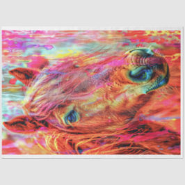 Farbe des Gewässers Vibranted Horse Decoupage Seidenpapier