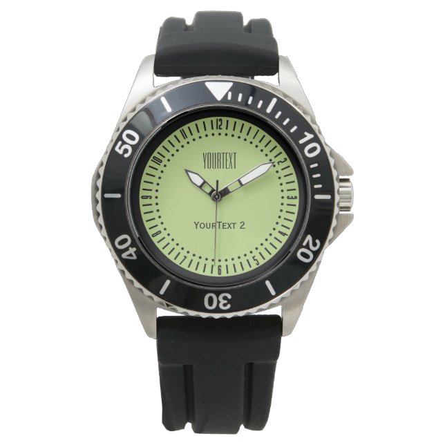 Farbe des grünen Akzents von Pastel zur Personalis Armbanduhr (Vorderseite)