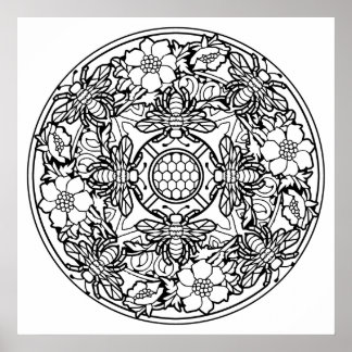 Farbe des Mandala-Farbplakats für Ihre eigenen Bie Poster