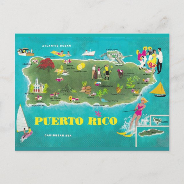 Farbe des Meeres Puerto Rico Postkarte (Vorderseite)