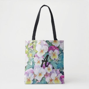 Farbe des rosa, gelben, weißen Stiefmütterchens Mo Tasche