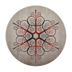 Farbe des verzierten Damaskus-Elements, graue Slat Schneidebrett