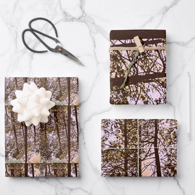 Farbe durch die Bäume Geschenkpapier Set (Vorderseite)