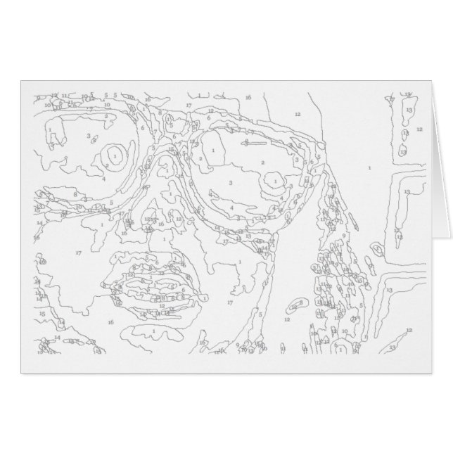 Farbe durch Zahl-Karte: Graffiti-Mädchen (Vorderseite (Horizontal))