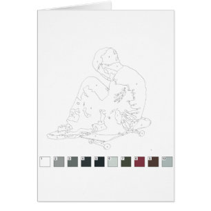 Farbe durch Zahl-Karte: Graffiti-Skater-Kind