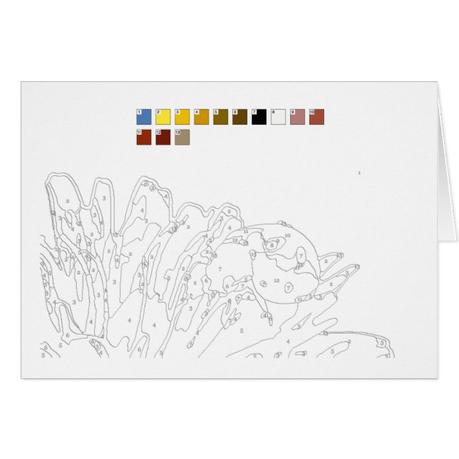 Farbe durch Zahl-Karte: Marienkäfer (Vorderseite (Horizontal))
