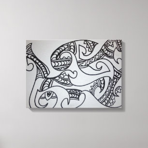 Färbe es selbst Maori-Motiv Leinwanddruck