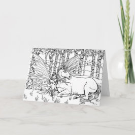 Farbe es sich selbst Fantasy Fairy und Unicorn Karte