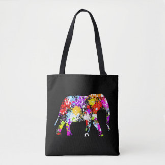 Farbe gespritzter Elefant ganz über Tasche