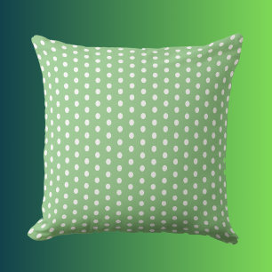 Farbe Grün mit Polka Dots weiß Kissen