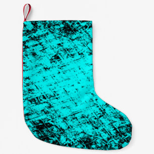 Farbe grunge türkis Hintergrund. Halftone Kleiner Weihnachtsstrumpf