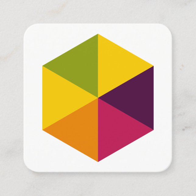 Farbe Hexagon 01 Quadratische Visitenkarte (Vorderseite)