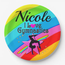 FARBE I LIEBE GYMNASTICS PERSONALISIERTES DESIGN PAPPTELLER