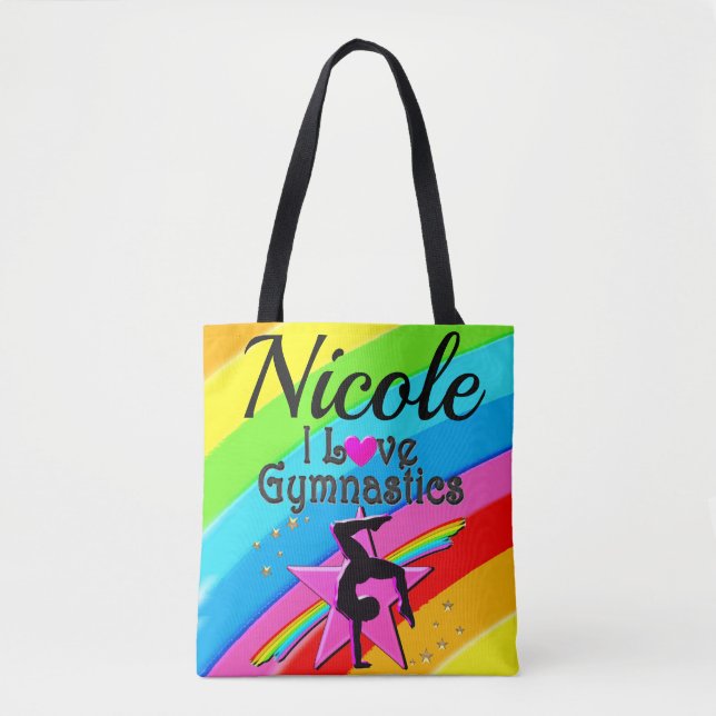 FARBE I LIEBE GYMNASTICS PERSONALISIERTES DESIGN TASCHE (Vorderseite)
