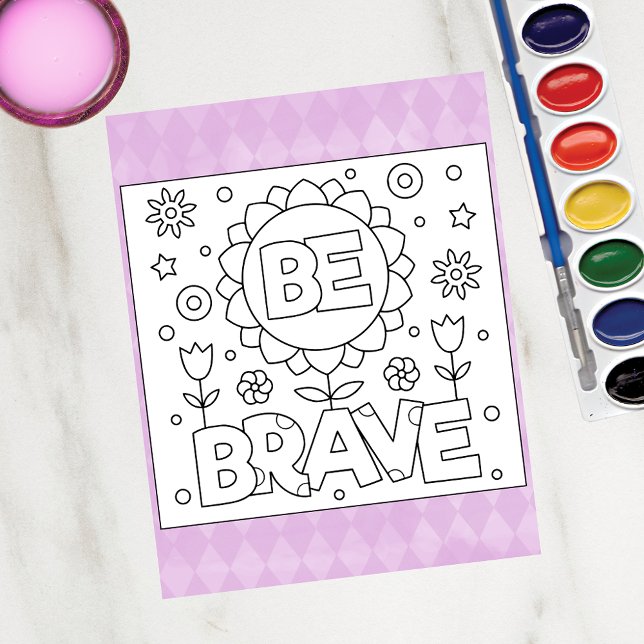 Farbe Ich sei tapfer | Inspirationsaktivitätskarte Postkarte (Von Creator hochgeladen)