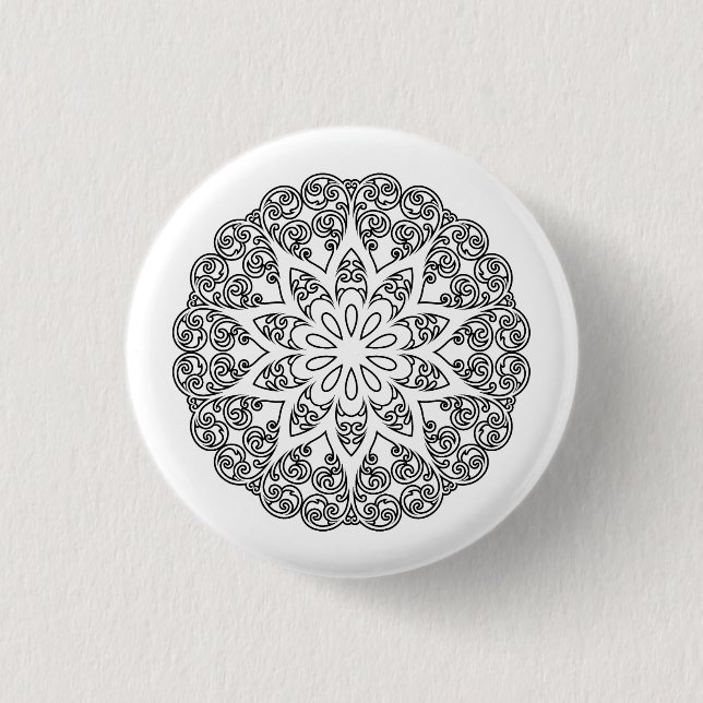 Farbe Ihr eigenes MANDALA - Farbbuch 1 Button (Vorderseite)