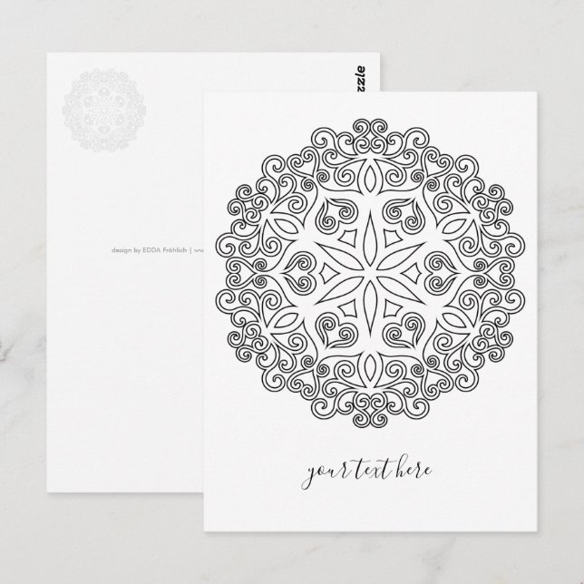 Farbe Ihr eigenes MANDALA - Farbbuch 2 Postkarte (Vorne/Hinten)