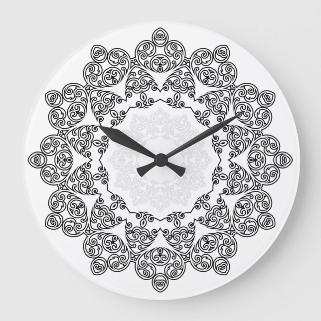 Farbe Ihr eigenes MANDALA - Farbbuch 3 Große Wanduhr (Vorderseite)