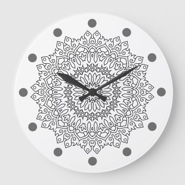 Farbe Ihr eigenes MANDALA - Farbbuch 4 Große Wanduhr (Vorderseite)