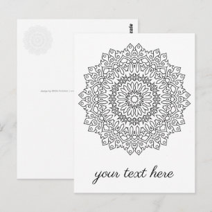 Farbe Ihr eigenes MANDALA - Farbbuch 4 Postkarte