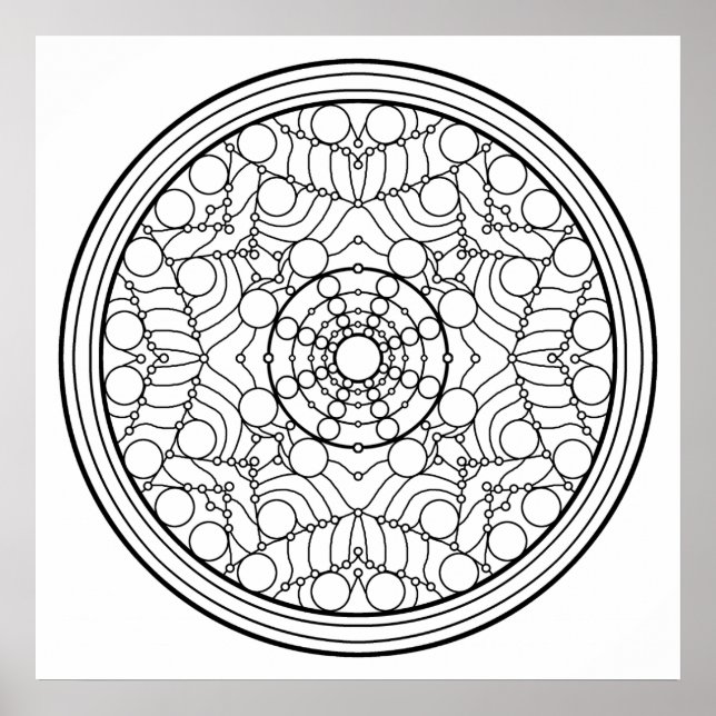 Farbe Ihre eigenen Designs Mandala Farbenplakat Poster (Vorne)