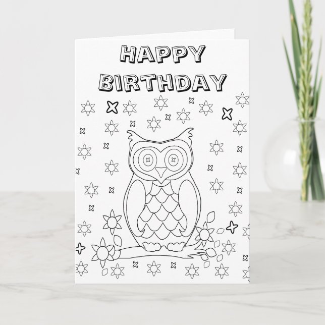 Farbe Ihre eigenen Owl DIY Geschenke Karte (Vorderseite)
