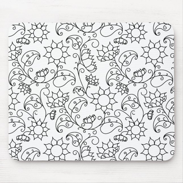 Farbe Ihrer eigenen Sonnenblumenmuster Mousepad (Vorne)