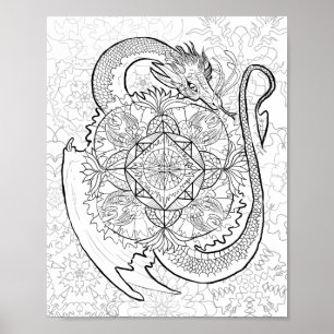 Farbe Ihres eigenen Drachen Mandala Poster