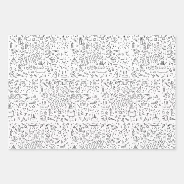 Farbe Ihres eigenen Geschenkpapier zum Geburtstag (Vorderseite)