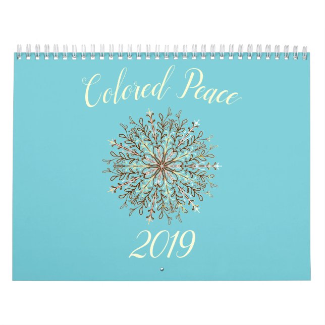 Farbe-in der Schwarzweiss-Kaleidoskop-Mandala Kalender (Titelbild)