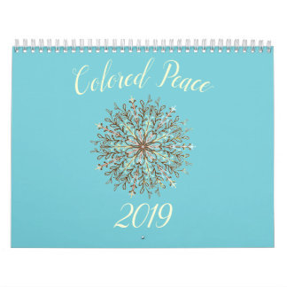 Farbe-in der Schwarzweiss-Kaleidoskop-Mandala Kalender