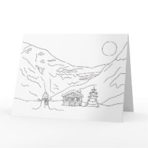 Farbe in der Weihnachtslandschaftskarte